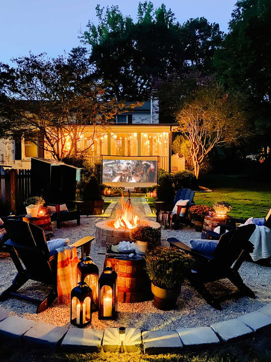 Backyard gathering winter