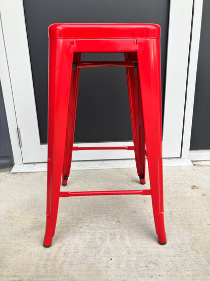 RED Metal Bar Stools