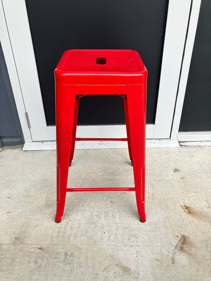 RED Metal Bar Stools
