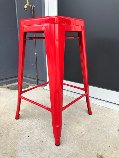 RED Metal Bar Stools