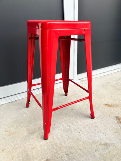 RED Metal Bar Stools