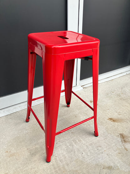 RED Metal Bar Stools