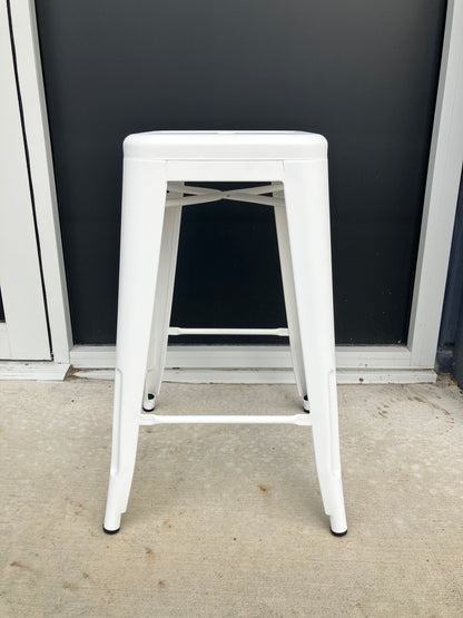 WHITE Metal Bar Stools
