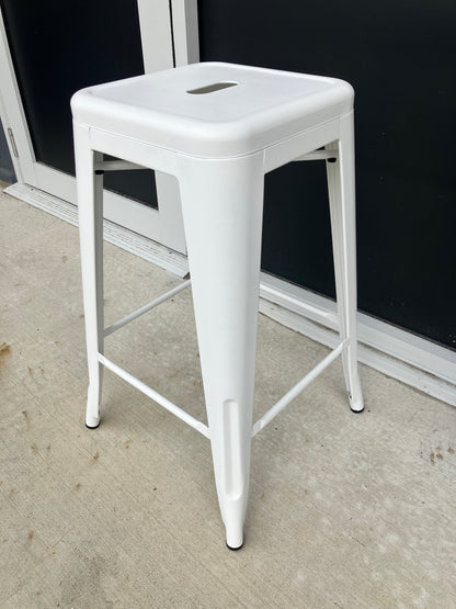 WHITE Metal Bar Stools