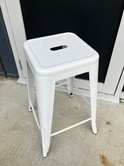 WHITE Metal Bar Stools