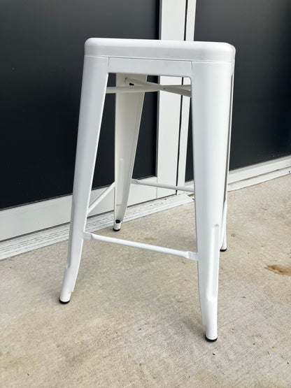 WHITE Metal Bar Stools